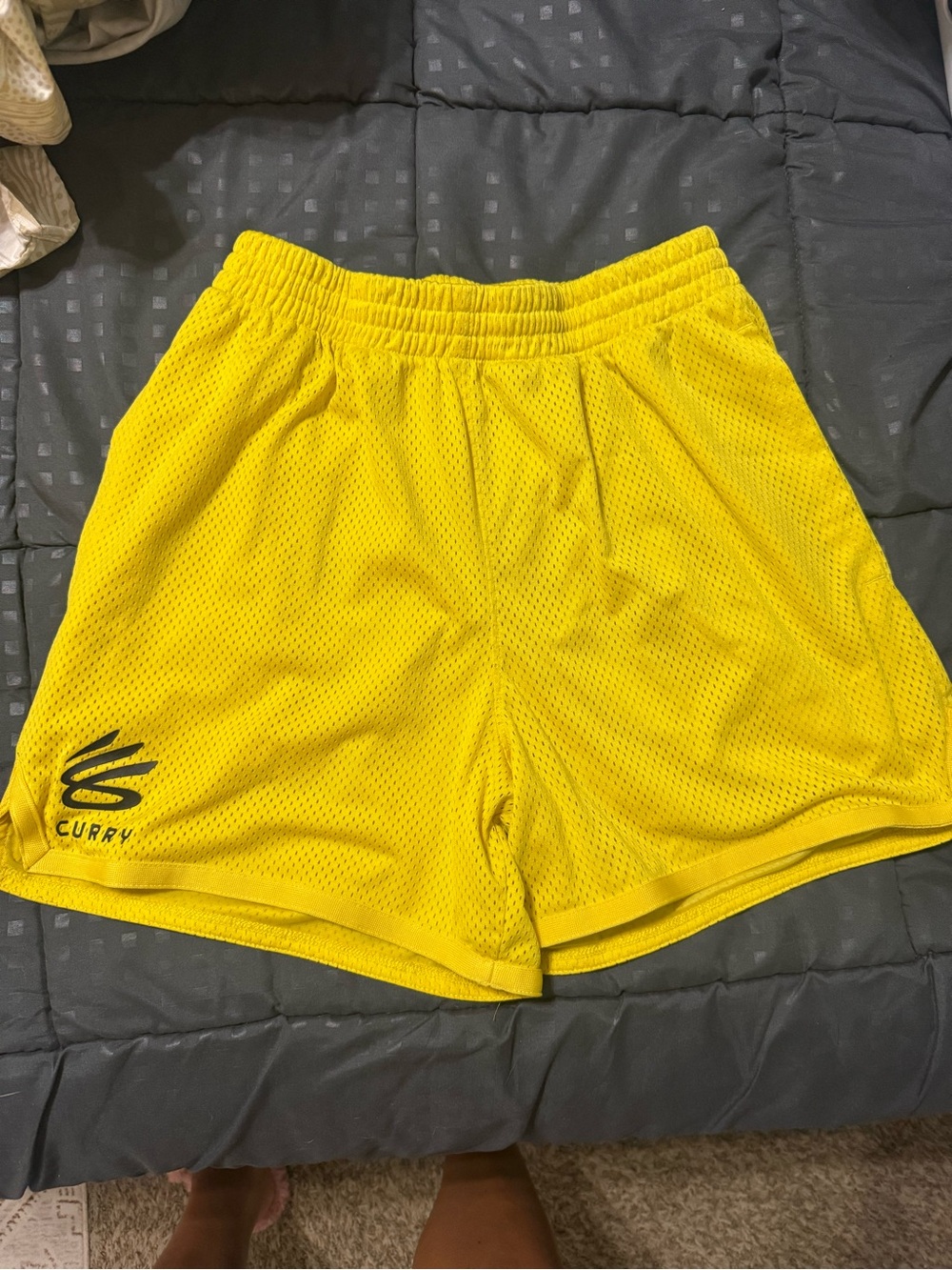 Under Armour Yellow Mesh Athletic Shorts